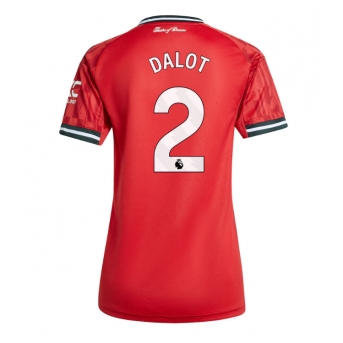 Manchester United Diogo Dalot #2 Maglia Gara Casa Repliche 2025-26 Donna Maniche Corte
